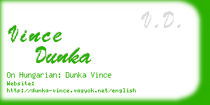 vince dunka business card